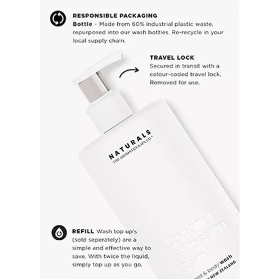 Naturals käte- ja kehapesugeel - 400 ml - kookos & kirevili