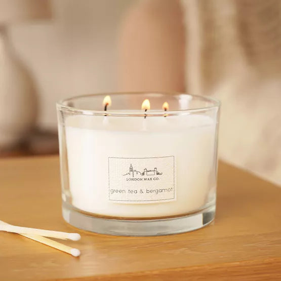 The London Wax Company – Green Tea & Bergamot kaanega lõhnaküünal - 368 g
