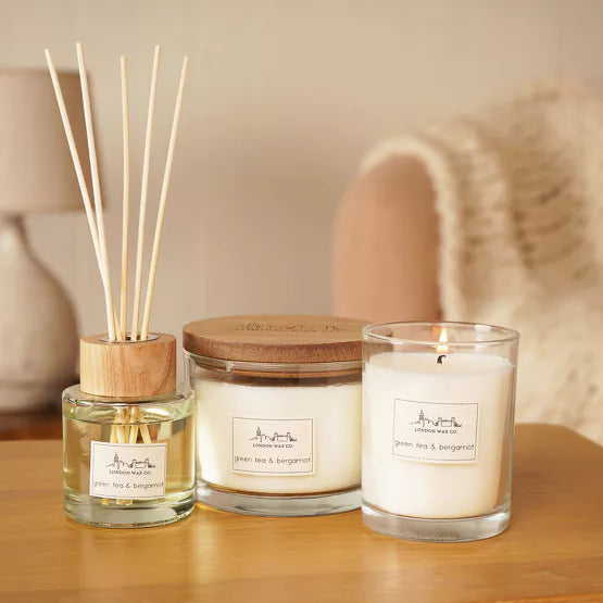 The London Wax Company – Green Tea & Bergamot kaanega lõhnaküünal - 368 g